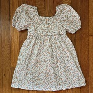 Copper Key White and Orange Floral Kids Dress